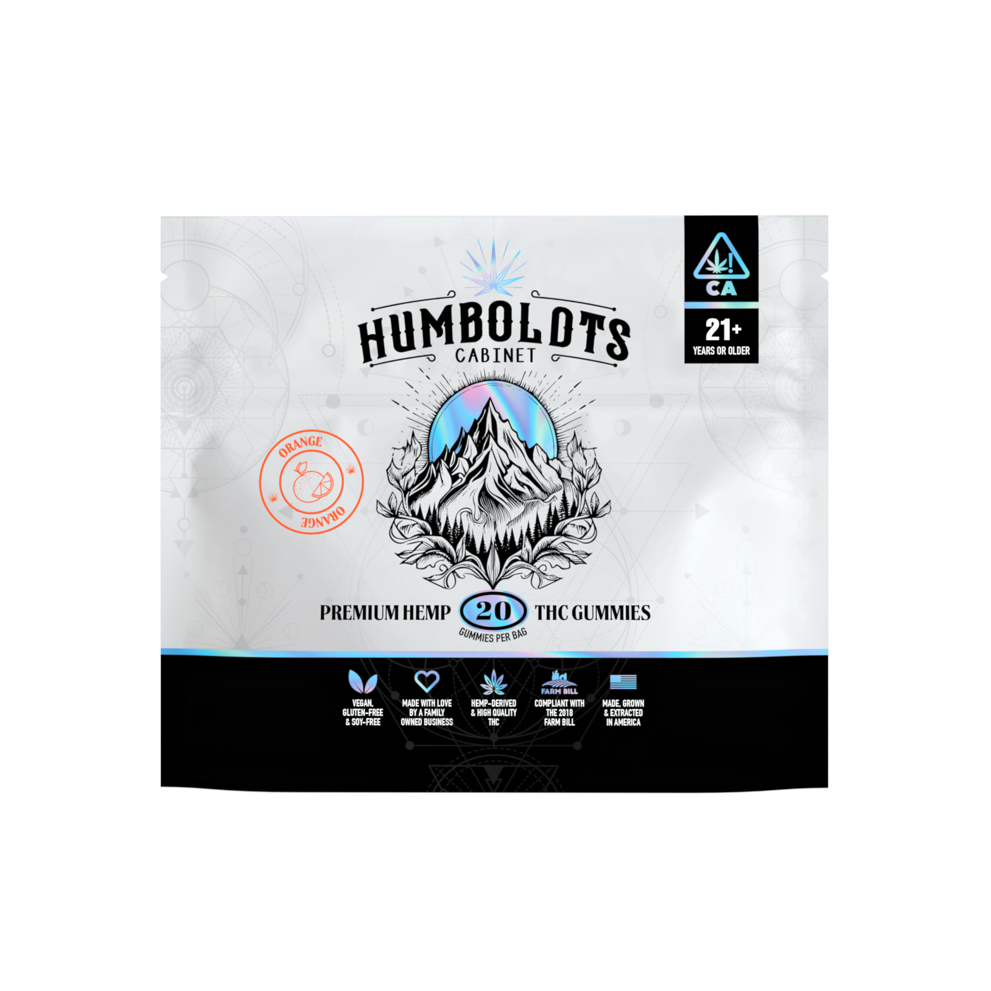 Orange Hemp Gummies Pure Delta 9 THC (8.58mg D9THC) | Humboldt's